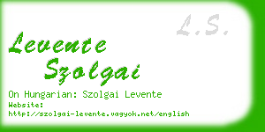 levente szolgai business card